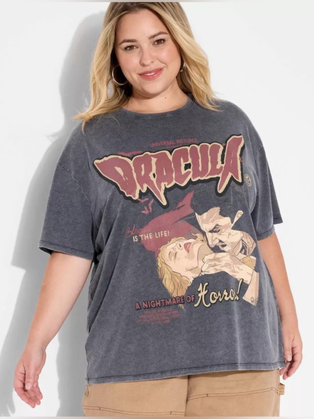 Universal Monsters 🧛 Dracula Vintage Movie Poster Stonewashed Oversized Tee